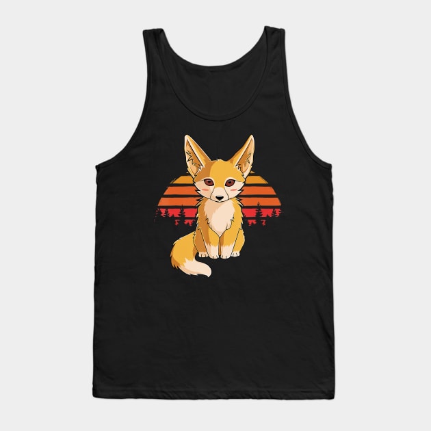 Retro Vintage Fennec Fox Cute Foxes Tank Top by JaydeMargulies